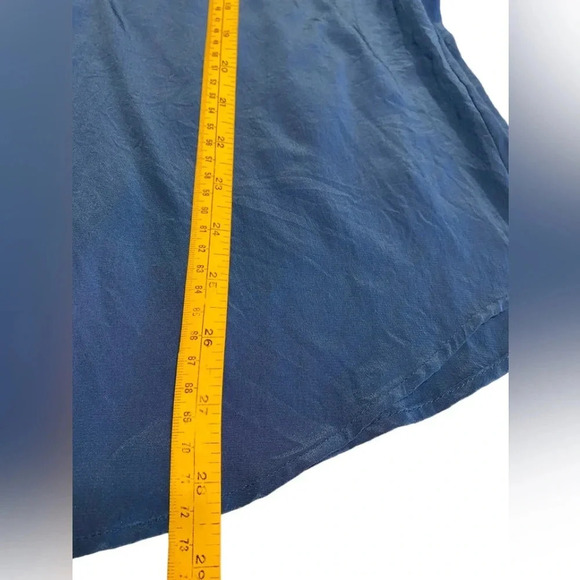 Soft Surroundings Blue Silk Button Down Top - Picture 9 of 9